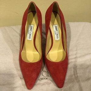 Jimmy Choo Romy 110 Suede Pump Color: pink Sz: 39